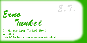 erno tunkel business card